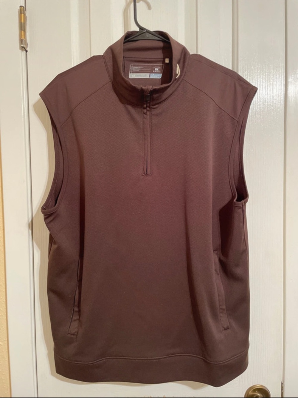 Cutter & Buck Maroon Sleeveless Quarter-Zip Vest